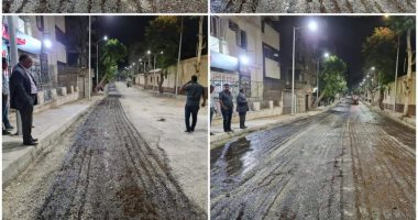 رصف شوارع العمرانية بالجيزة لإنشاء محاور بديلة لشارع الأهرام.. صور 