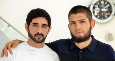 ولى عهد دبي يحتفي بالملاكم الروسى حبيب نور محمدوف باختتام مشواره في UFC..صور