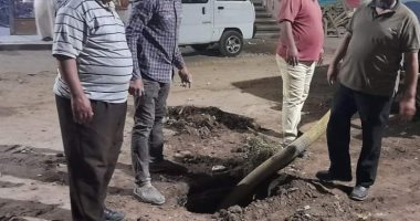 السيطرة على انفجار خزان للصرف الصحى فى أشمون بالمنوفية.. صور