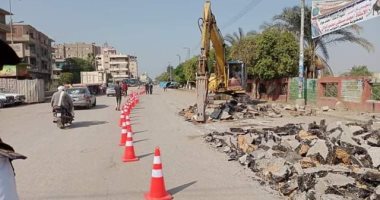 بدء أعمال الصيانة لكوبرى ملوى بالمنيا وتحويل الطريق السريع .. صور