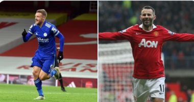 فاردي يتخطى ريان جيجز في قائمة الهدافين التاريخيين للدوري الإنجليزي