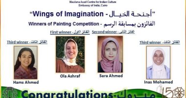 فوز طالبتين من جامعة حلوان بالمركزين الأول والثاني بمسابقة سفارة الهند عن غاندى