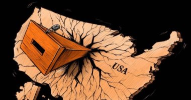 ترامب أم بايدن.. من الفائز فى الانتخابات الأمريكية فى كاريكاتير إماراتى