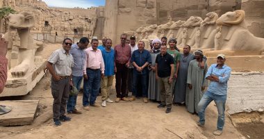 مصطفى وزيرى يختتم زيارته للأقصر ويعلن إنهاء 70% من مشروع ترميم كباش الكرنك