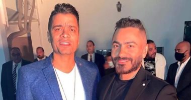 تامر حسنى وحسن شاكوش أول الحاضرين فى حفل زفاف هنادى مهنا وأحمد خالد صالح