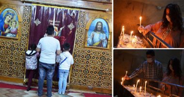 الأقباط يحتفلون بالمولد السنوى لدير مارجرجس بجبل الرزيقات غرب الأقصر.. الاحتفالات وسط إجراءات احترازية ومنع التجمعات والتخييم والمبيت بالدير.. المشرف البابوى للدير: الاحتفالات من 6 صباحا وحتى 8 مساء.. صور