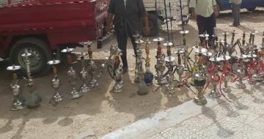 ضبط 4 مقاهى وكافتريات مخالفة ومصادرة 42 شيشة فى حملات بالشرقية
