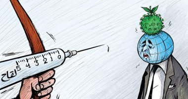 حقنة الخلاص من فيروس كورونا فى كاريكاتير كويتى