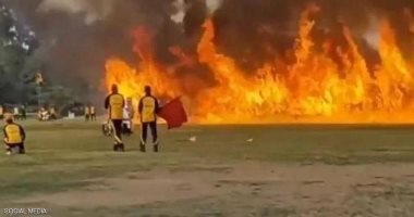 حاول دخول موسوعة جينيس عن طريق النيران .. فأحرقته