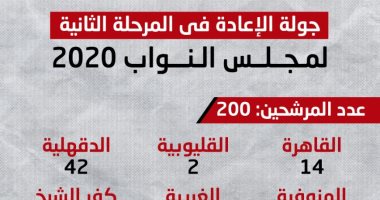 200 مرشح يخوضون الإعادة بالمرحلة الثانية من انتخابات مجلس النواب.. إنفوجراف