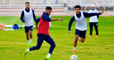 التدريب على المراوغة آخر استعدادات الزمالك قبل مباراة نادى مصر بالكأس.. صور