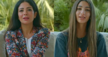 منى زكى وابنتها لى لى فى حملة "حاسبوا على كلامكم" لمكافحة التنمر الإلكترونى