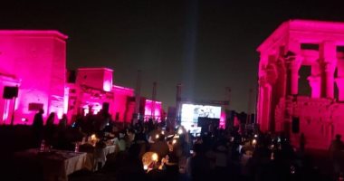 إضاءة معبد فيلة في اليوم العالمي للطفل المبتسر.. صور