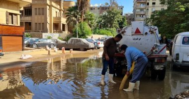قطع المياه عن العمرانية الشرقية بالجيزة لحدوث كسر مفاجئ بخط طرد.. صور