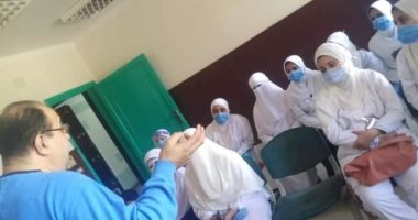 ورش عمل تدريبية ومحاضرات بمستشفى الخطاطبة بالمنوفية لمواجهة كورونا 