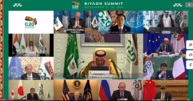السعودية ترأس قمة تاريخية لـG20.. تداعيات "كورونا" وخطط التعافى الاقتصادى أبرز الملفات.. الملك سلمان: القمة ستخرج بسياسات تبعث الأمل بالشعوب.. المملكة ساهمت فى المجموعة بـ21 مليار دولار للتصدى للجائحة العالمية