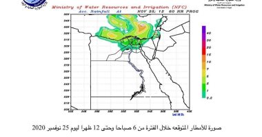 مركز التنبؤ بوزارة الرى ينشر خرائط الطقس كل 6 ساعات حتى الأربعاء المقبل