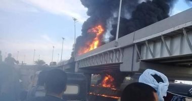 قارئ يشارك بصور لانفجار سيارة بترول بطريق كوبرى الهضبة الجديد بدرنكة بأسيوط