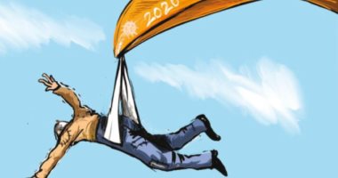 كاريكاتير اليوم.. الإنسان على وشك السقوط بسبب 2020