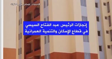 إنجازات السيسي في قطاع الإسكان خلال 6 سنوات.. نصف مليون شقة لمحدودى الدخل (فيديو)