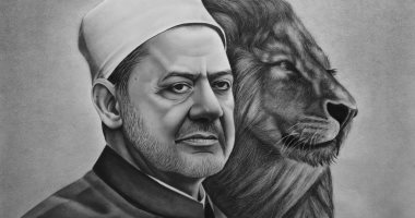 طبيب بجامعة الأزهر يبدع في الرسم و الشيخ أحمد الطيب أهم اللوحات.. صور 