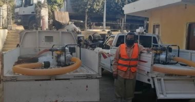 مواتير لشفط المياه من شوارع مدينة ببا جنوب بنى سويف تحسبا لسقوط أمطار