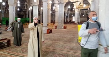 أوقاف الإسكندرية تواصل عمليات التطهير والتعقيم بالمساجد 