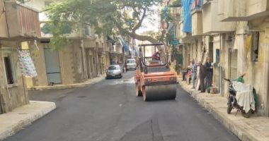 محافظة الإسكندرية تعلن رصف منطقة الحضرة الجديدة بحى وسط .. صور