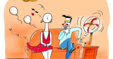 كاريكاتير إماراتى ساخر من كثرة أجراء عمليات التجميل للسيدات