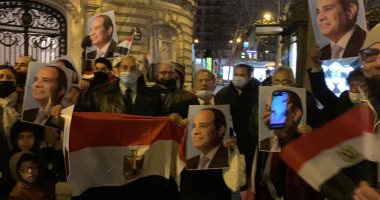 هتافات "تحيا مصر" و"بنحبك يا سيسى" تدوي فى شوارع باريس.. فيديو وصور  