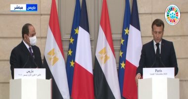 ماكرون للرئيس السيسي: شراكتنا مع مصر أكثر أهمية من أى وقت مضى