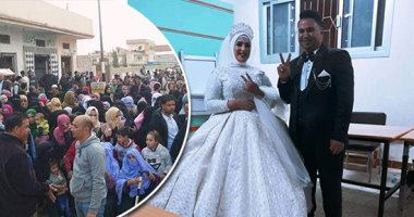 أبرز مشاهد الانتخابات فى ثانى أيام جولة الإعادة لمجلس النواب.. عروسان يدليان بصوتيهما فى بالشرقية.. توافد كبار السن على اللجان.. إقبال من الناخبين بالعريش.. وعجوز على كرسى متحرك يناشد الشباب بالمشاركة.. صور