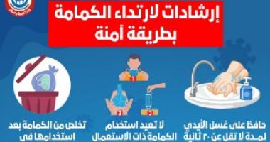 "حافظ على نفسك".. 9 إرشادات من وزارة الصحة لارتداء الكمامة بطريقة آمنة