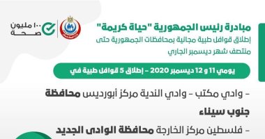 "الصحة" تطلق 5 قوافل طبية ضمن مبادرة حياة كريمة فى 5 محافظات