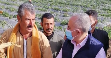 وزير الرى يتفقد مزرعة نموذجية بالمنوفية تستخدم الرى بالتنقيط فى الزراعة.. صور