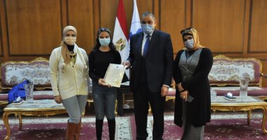 جامعة كفر الشيخ تكرم "ملك" الفائزة بالميدالية البرونزية فى أولمبياد كوريا