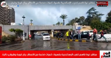 نوة قاسم تضرب الإسكندرية بقسوة.. أمطار غزيرة ورياح قوية.. فيديو لايف