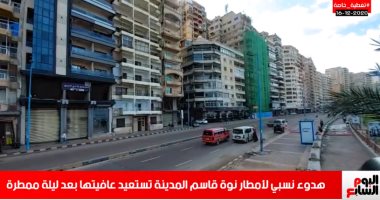 استقرار حالة الطقس بالإسكندرية بعد ليلة ممطرة فى نوة "قاسم".. فيديو لايف