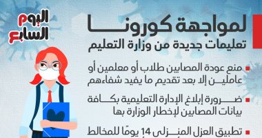 تعليمات جديدة من وزارة التعليم لمكافحة كورونا.. إنفوجراف