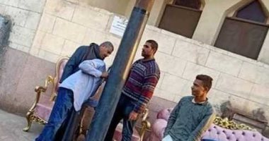 حملة لتغطية أعمدة الإنارة بمحيط المدارس بقرية الزمرونية فى القليوبية.. صور