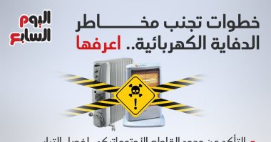 اعرف خطوات تجنب مخاطر الدفاية الكهربائية فى فصل الشتاء.. انفوجراف