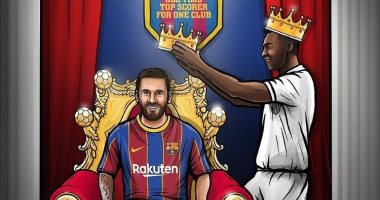 ميسي يعادل رقم بيليه التاريخى بعد هدفه مع برشلونة ضد فالنسيا.. فيديو