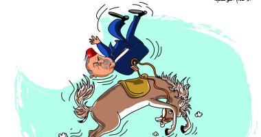 أردوغان يسقط من حصان "أحلام السلطان" فى كاريكاتير سعودى