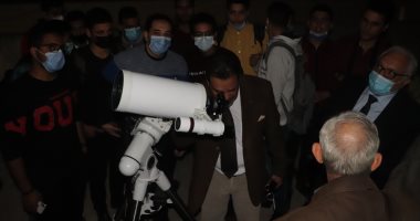 طلاب جامعة الأزهر يرصدون الاقتران الأعظم بين كوكبى المشترى وزحل 