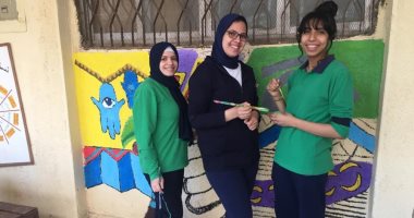 سلسبيل غيرت شكل جدران مدرستها بلوحاتها وانتقلت من الحائط للديجيتال آرت