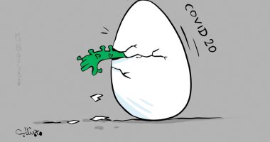 "كوفيد-20".. السلالة الجدية من كورونا فى كاريكاتير كويتى