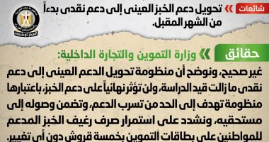 الحكومة: منظومة تحويل الدعم العينى إلى نقدى ما زالت قيد الدراسة