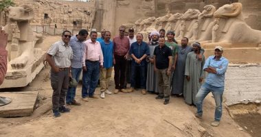 آثار الأقصر تحتفل بختام أعمال ترميم 29 تمثالا للكباش بمعابد الكرنك