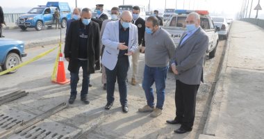 محافظ بنى سويف يؤكد إصلاح الفاصل الحديدى بكوبرى النيل وتشغيله اليوم