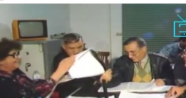 فيديو نادر من بروفات مسلسل "الرايا البيضا".. ودرة: عمالقة تمثيل